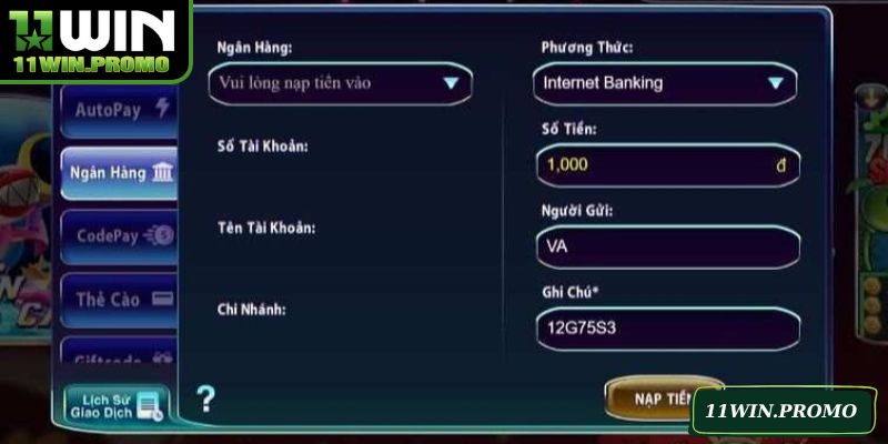 Nạp Tiền 11WIN Nhanh, An Toàn Với Các Bước Chi Tiết - Betshine88